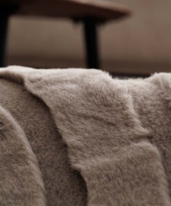 Fluffy vloerkleed - Carvy taupe - close up, thumbnail