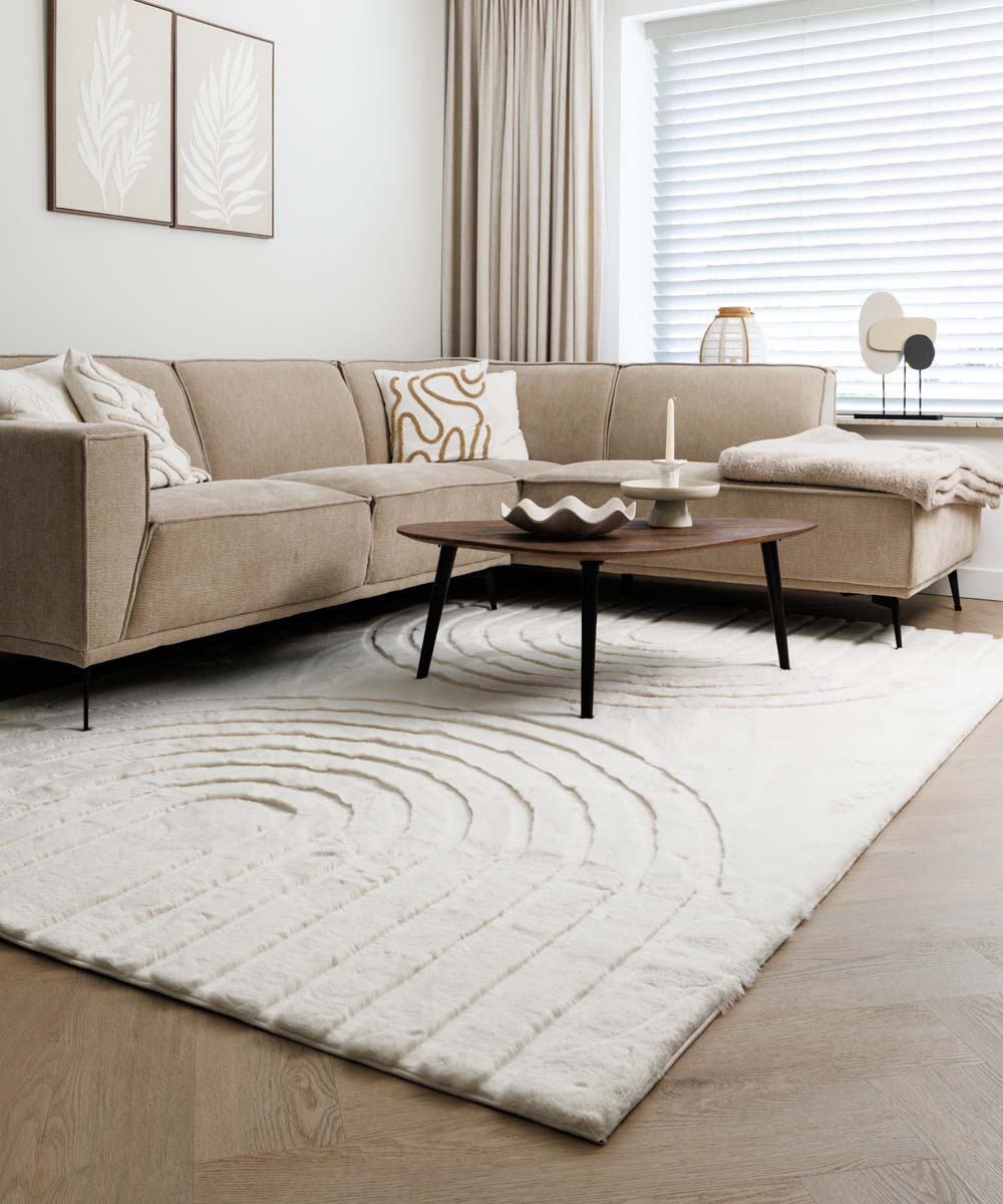 Fluffy vloerkleed - Carvy crème - sfeer Fluffy vloerkleed - Carvy crème - sfeer