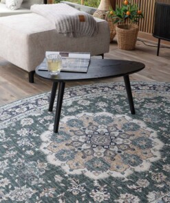 Buitenkleed ovaal Vintage - Valenca Nova donkergroen - close up, thumbnail