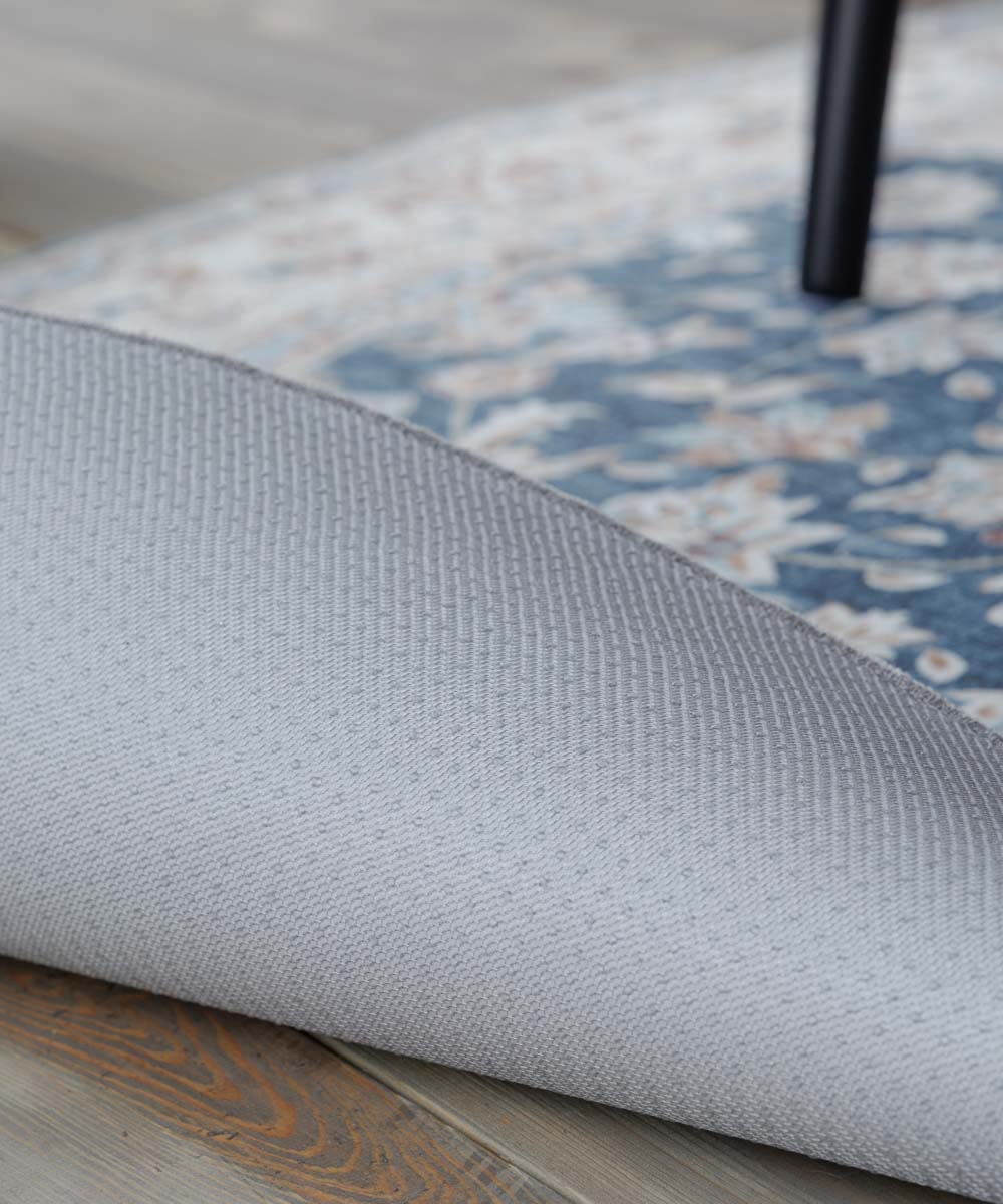 Buitenkleed ovaal Vintage - Valenca Nova goud/blauw - close up Buitenkleed ovaal Vintage - Valenca Nova goud/blauw - close up