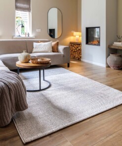 Laagpolig vloerkleed - Loom zilver - sfeer