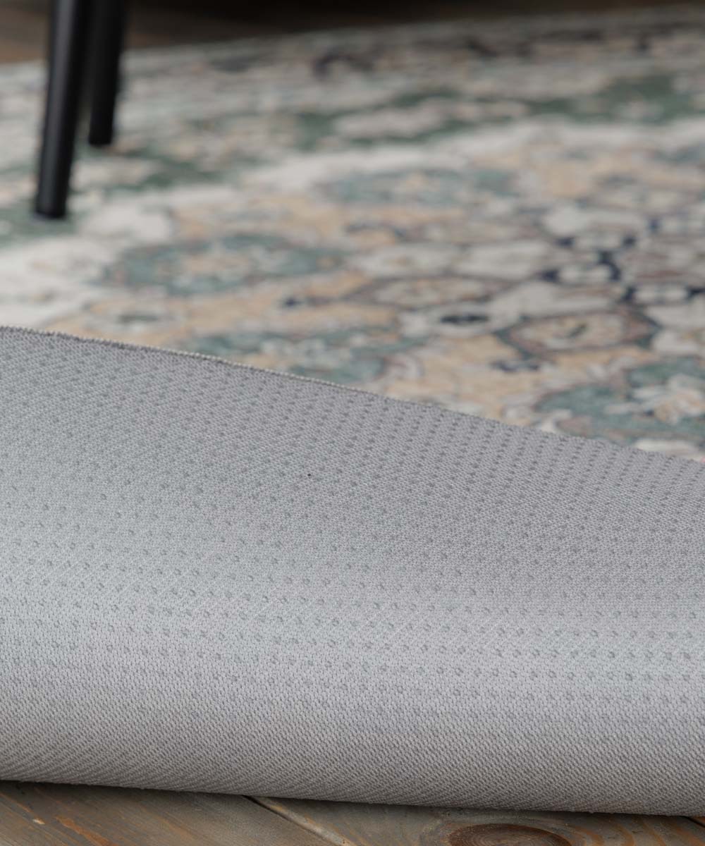 Rond Vintage buitenkleed - Valenca Nova donkergroen - close up Rond Vintage buitenkleed - Valenca Nova donkergroen - close up