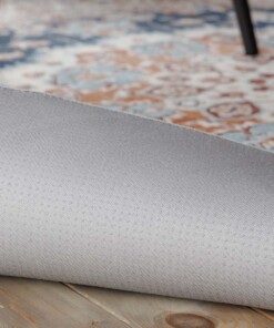 Rond Vintage buitenkleed - Valenca Nova goud/blauw - close up, thumbnail