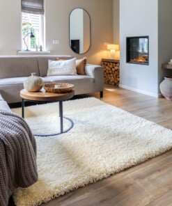 Vierkant hoogpolig vloerkleed - Shaggy Grand Crème - sfeer