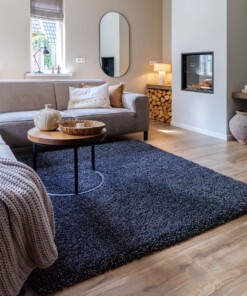 Vierkant hoogpolig vloerkleed - Shaggy Grand antraciet - sfeer