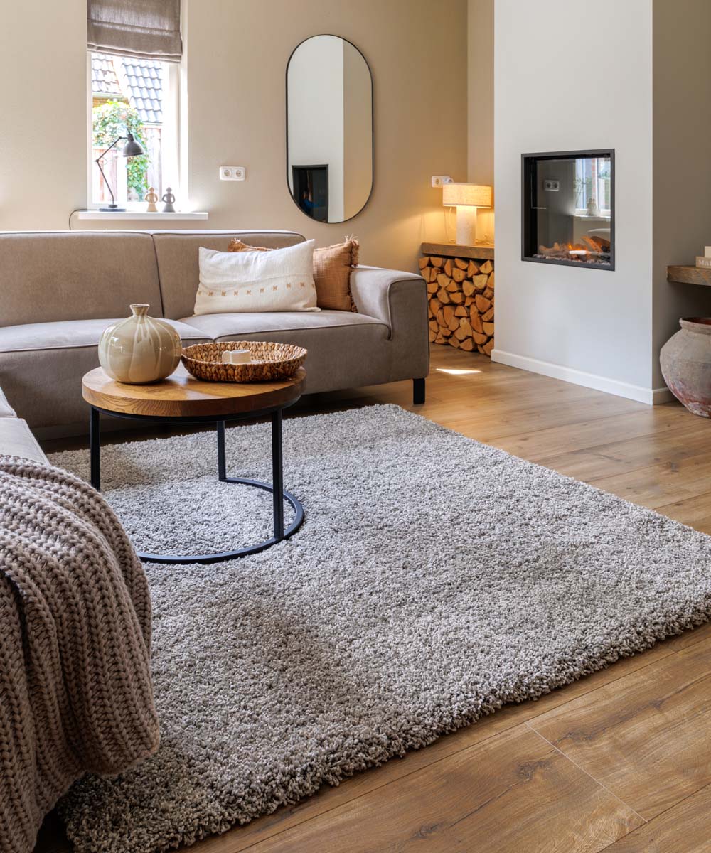 Vierkant hoogpolig vloerkleed - Shaggy Grand lichtgrijs - sfeer Vierkant hoogpolig vloerkleed - Shaggy Grand lichtgrijs - sfeer