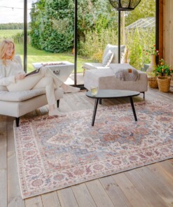 Vintage buitenkleed - Valenca Brio beige/lichtblauw - sfeer