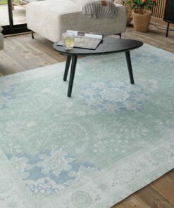 Vintage buitenkleed - Valenca Luna saliegroen - close up, thumbnail Vintage buitenkleed - Valenca Luna saliegroen - close up, thumbnail