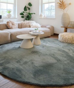 Wasbaar vloerkleed rond - Clean Prestige groen - sfeer