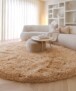 Rond Shaggy vloerkleed - Sveve beige - sfeer, thumbnail