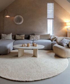 Rond wollen vloerkleed - Tvist licht beige - sfeer
