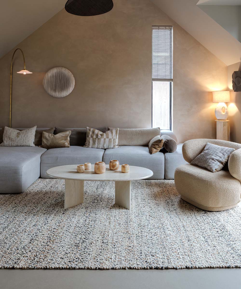 Wollen vloerkleed - Bergull ivoor/grijs - sfeer Wollen vloerkleed - Bergull ivoor/grijs - sfeer