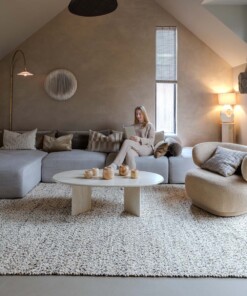 Wollen vloerkleed - Bergull ivoor/zwart - sfeer