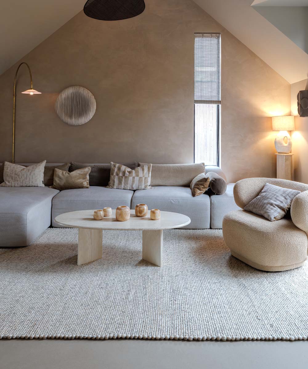 Wollen vloerkleed - Silvull beige - sfeer Wollen vloerkleed - Silvull beige - sfeer