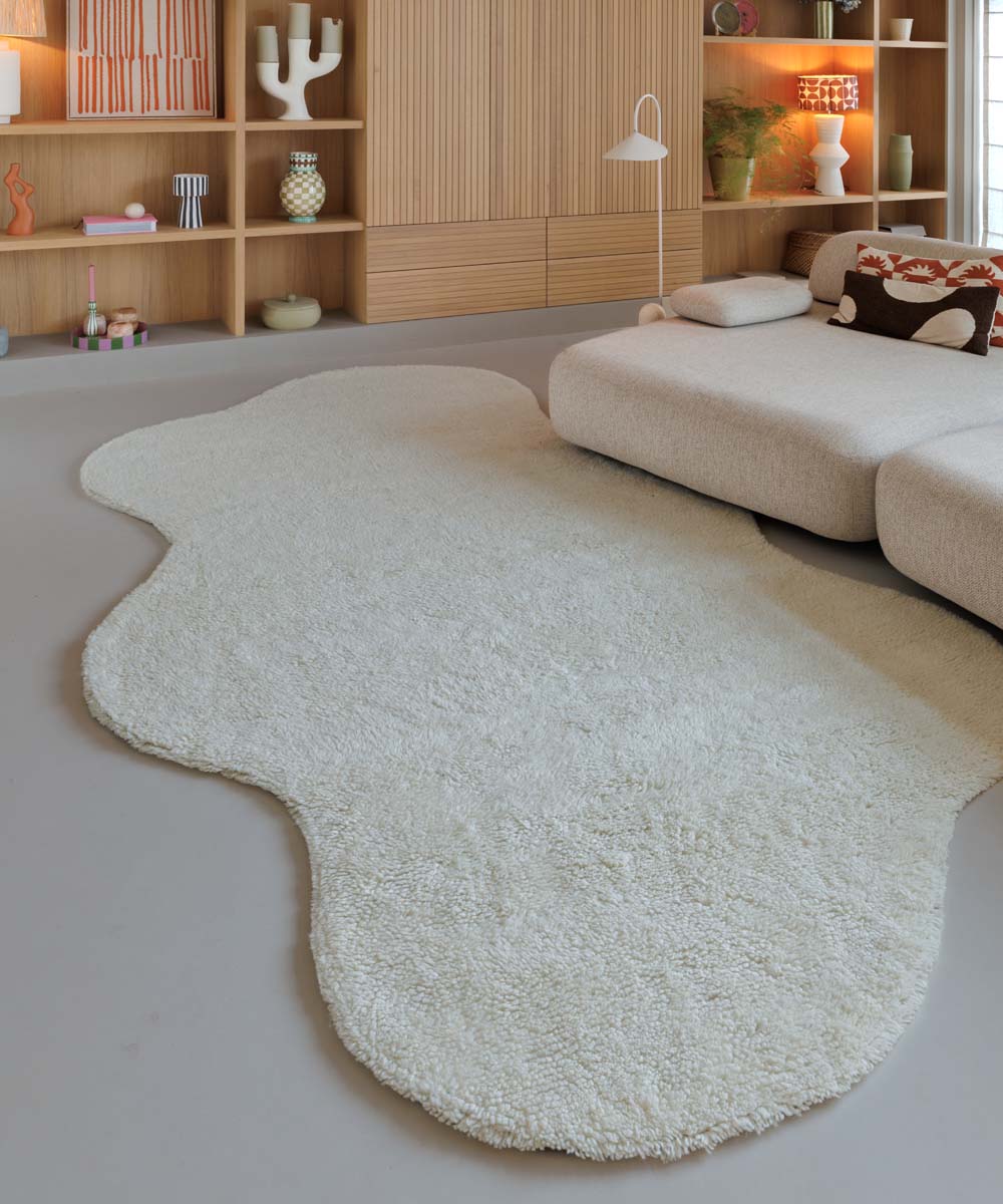 Organisch vloerkleed - Tjørne Swell ivoor - sfeer Organisch vloerkleed - Tjørne Swell ivoor - sfeer