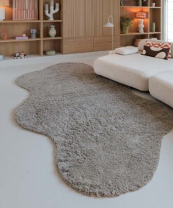 Organisch vloerkleed - Tjørne Swell taupe - sfeer