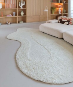 Organisch vloerkleed - Tjørne Mose ivoor - sfeer