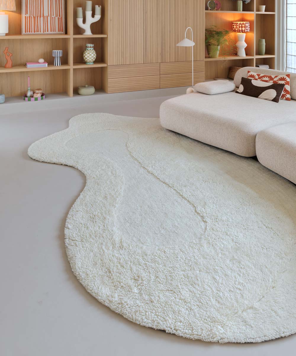 Organisch vloerkleed - Tjørne Mose ivoor - sfeer Organisch vloerkleed - Tjørne Mose ivoor - sfeer