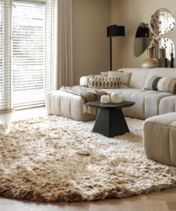 Velvet rond vloerkleed - Auréa beige - sfeer