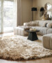 Velvet rond vloerkleed - Auréa beige - sfeer, thumbnail