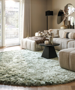 Velvet rond vloerkleed - Auréa saliegroen - sfeer