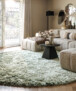 Velvet rond vloerkleed - Auréa saliegroen - sfeer, thumbnail