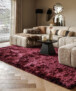 Velvet vloerkleed - Auréa bordeauxrood - sfeer, thumbnail