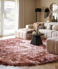 Velvet rond vloerkleed - Auréa roze - sfeer
