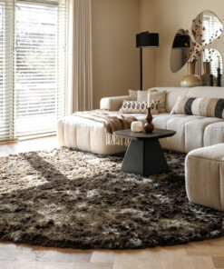 Velvet rond vloerkleed - Auréa taupe - sfeer