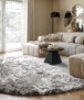 Velvet rond vloerkleed - Auréa zilver - sfeer, thumbnail