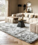 Velvet vloerkleed - Auréa zilver - sfeer, thumbnail