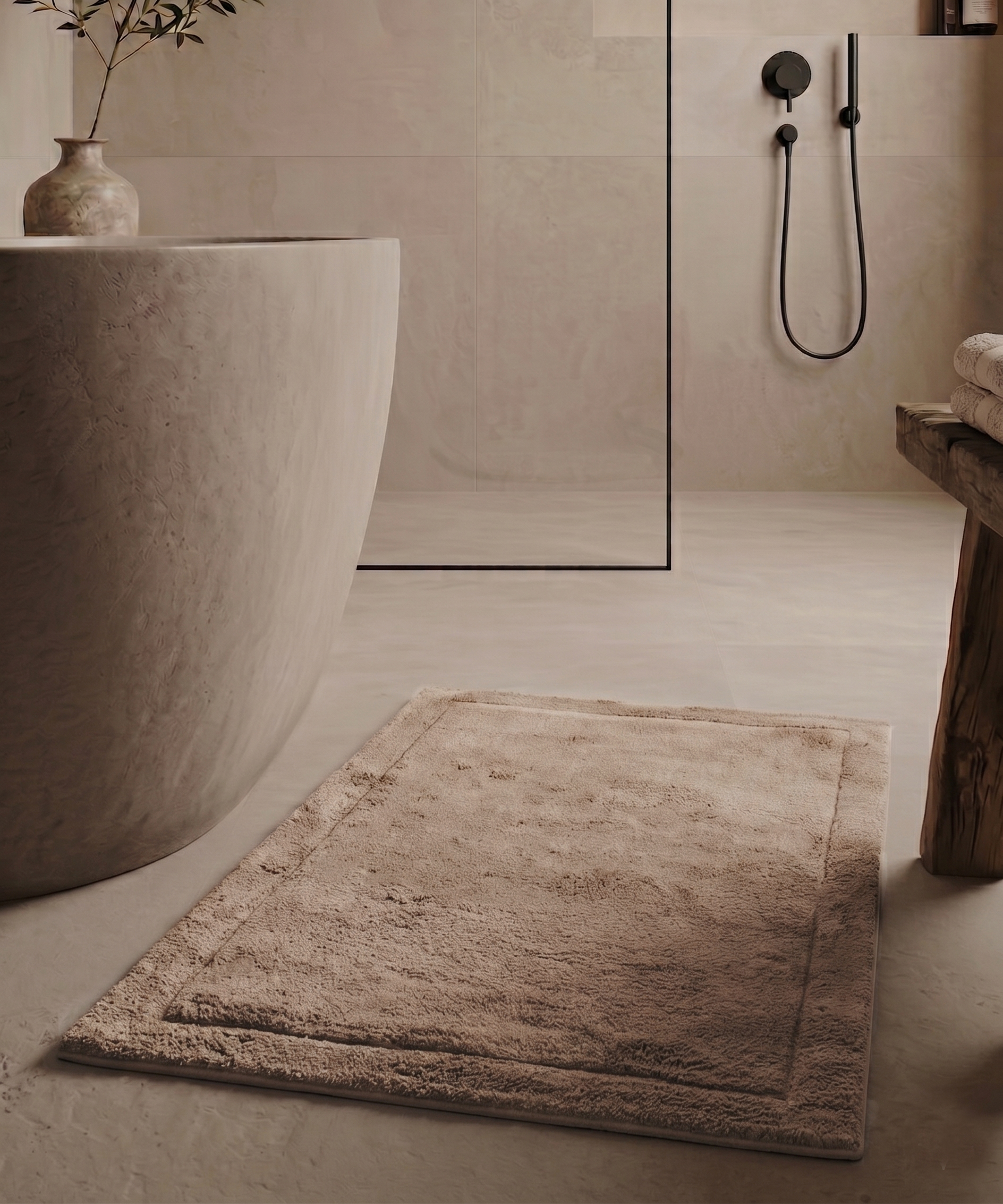 Badmat - Lunja beige - sfeer Badmat - Lunja beige - sfeer