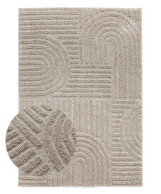 Scandinavisch vloerkleed - Arc Bend beige - overzicht, thumbnail