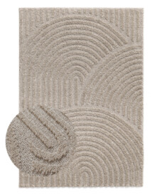 Scandinavisch vloerkleed - Arc Curve beige - overzicht, thumbnail