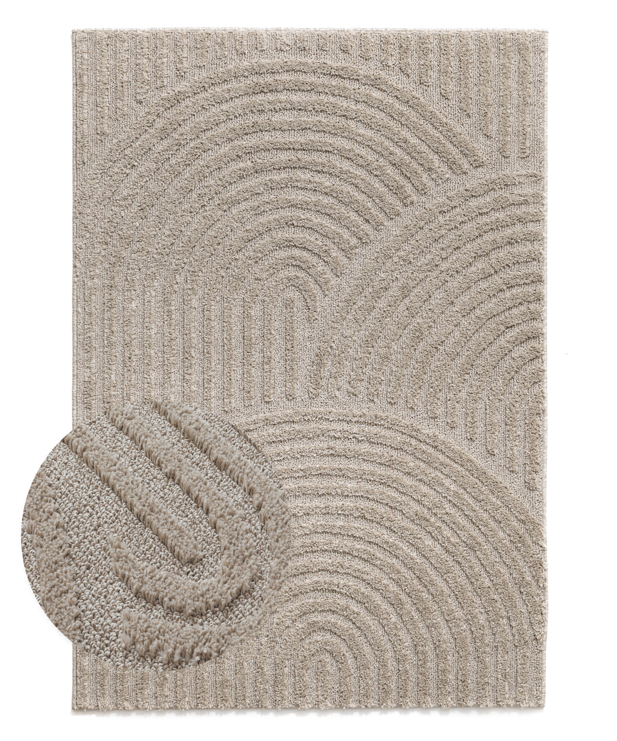 Scandinavisch vloerkleed - Arc Curve beige - overzicht Scandinavisch vloerkleed - Arc Curve beige - overzicht