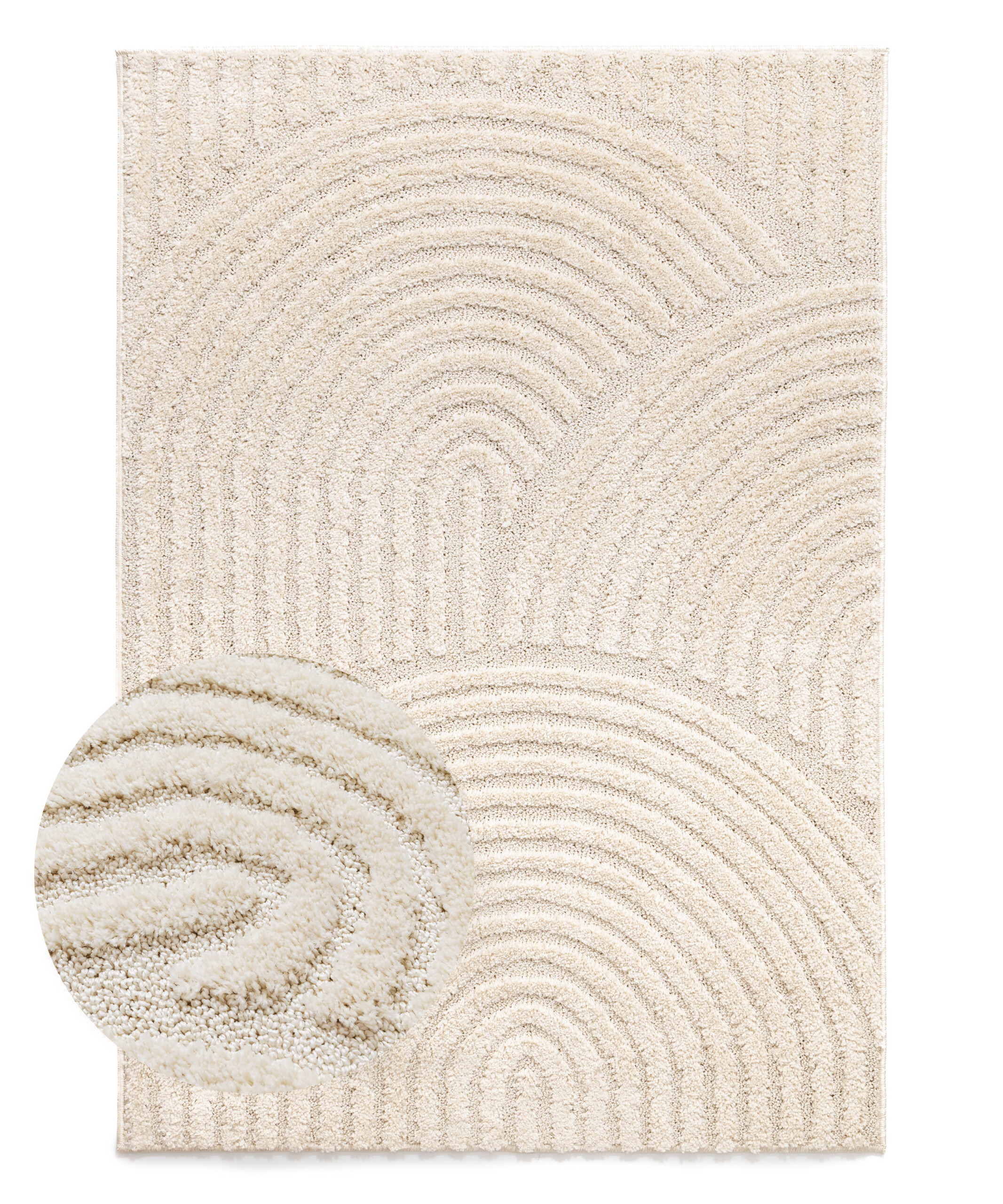 Scandinavisch vloerkleed - Arc Curve crème - overzicht Scandinavisch vloerkleed - Arc Curve crème - overzicht