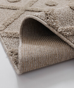 Scandinavisch vloerkleed - Arc Diamond beige - close up, thumbnail