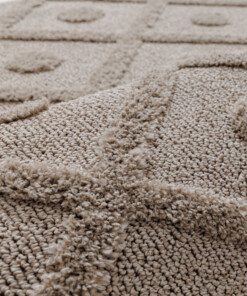 Scandinavisch vloerkleed - Arc Diamond beige - close up, thumbnail