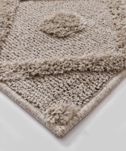 Scandinavisch vloerkleed - Arc Diamond beige - close up, thumbnail