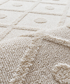 Scandinavisch vloerkleed - Arc Diamond crème - close up, thumbnail Scandinavisch vloerkleed - Arc Diamond crème - close up, thumbnail