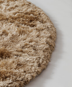 Velvet rond vloerkleed - Auréa beige - close up, thumbnail