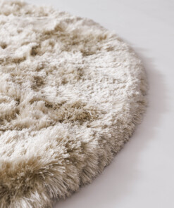 Velvet rond vloerkleed - Auréa ivoor - close up, thumbnail