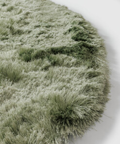 Velvet rond vloerkleed - Auréa saliegroen - close up, thumbnail