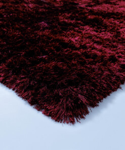 Velvet vloerkleed - Auréa bordeauxrood - close up, thumbnail