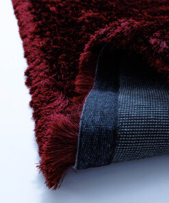 Velvet vloerkleed - Auréa bordeauxrood - close up, thumbnail