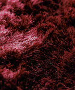 Velvet vloerkleed - Auréa bordeauxrood - close up, thumbnail
