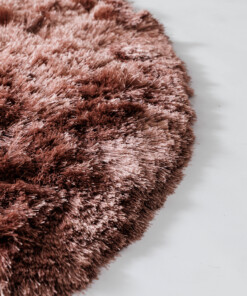 Velvet rond vloerkleed - Auréa roze - close up, thumbnail