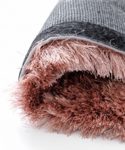 Velvet rond vloerkleed - Auréa roze - close up, thumbnail