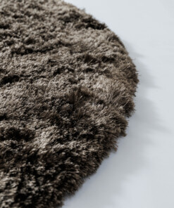 Velvet rond vloerkleed - Auréa taupe - close up, thumbnail
