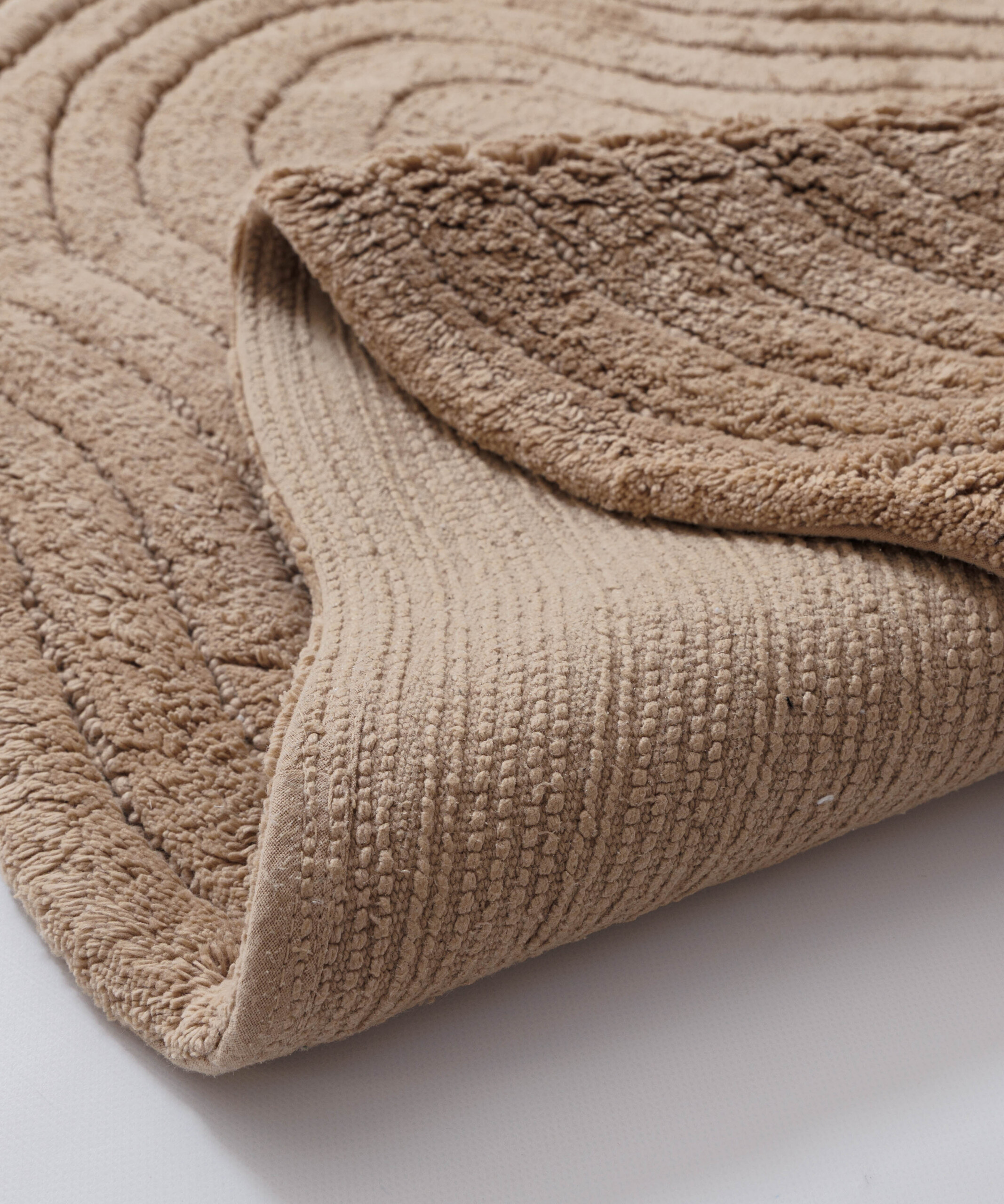 Badmat organisch - Stille beige - close up Badmat organisch - Stille beige - close up